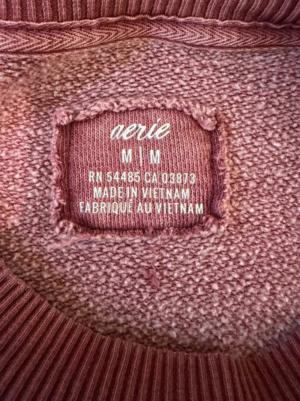 Aerie Relaxed Fit Burgundy Crewneck Sweatshirt - Picture 7 of 11